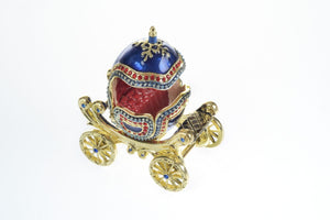 Limited Edition 1 of 250 Blue Faberge Royal Carriage Trinket Box