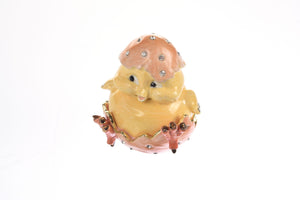 A chick hatches from an egg Trinket Box