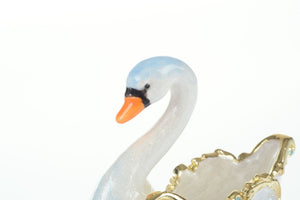 Swan on golden sled Trinket Box