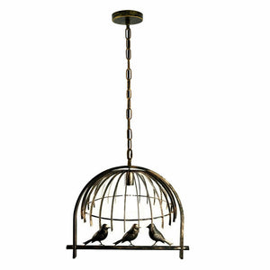 Modern Retro Industrial Bird Cage Hanging Pendant Light E26 Brushed Copper