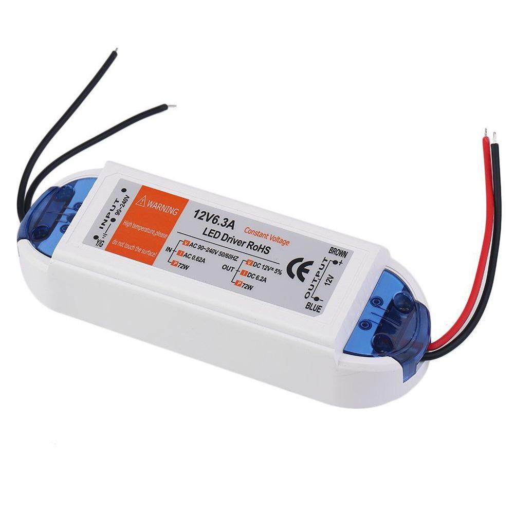Constant Voltage LED Driver AC 90-240V to DC 12V 6.2A 72W Power Supply Pack 2