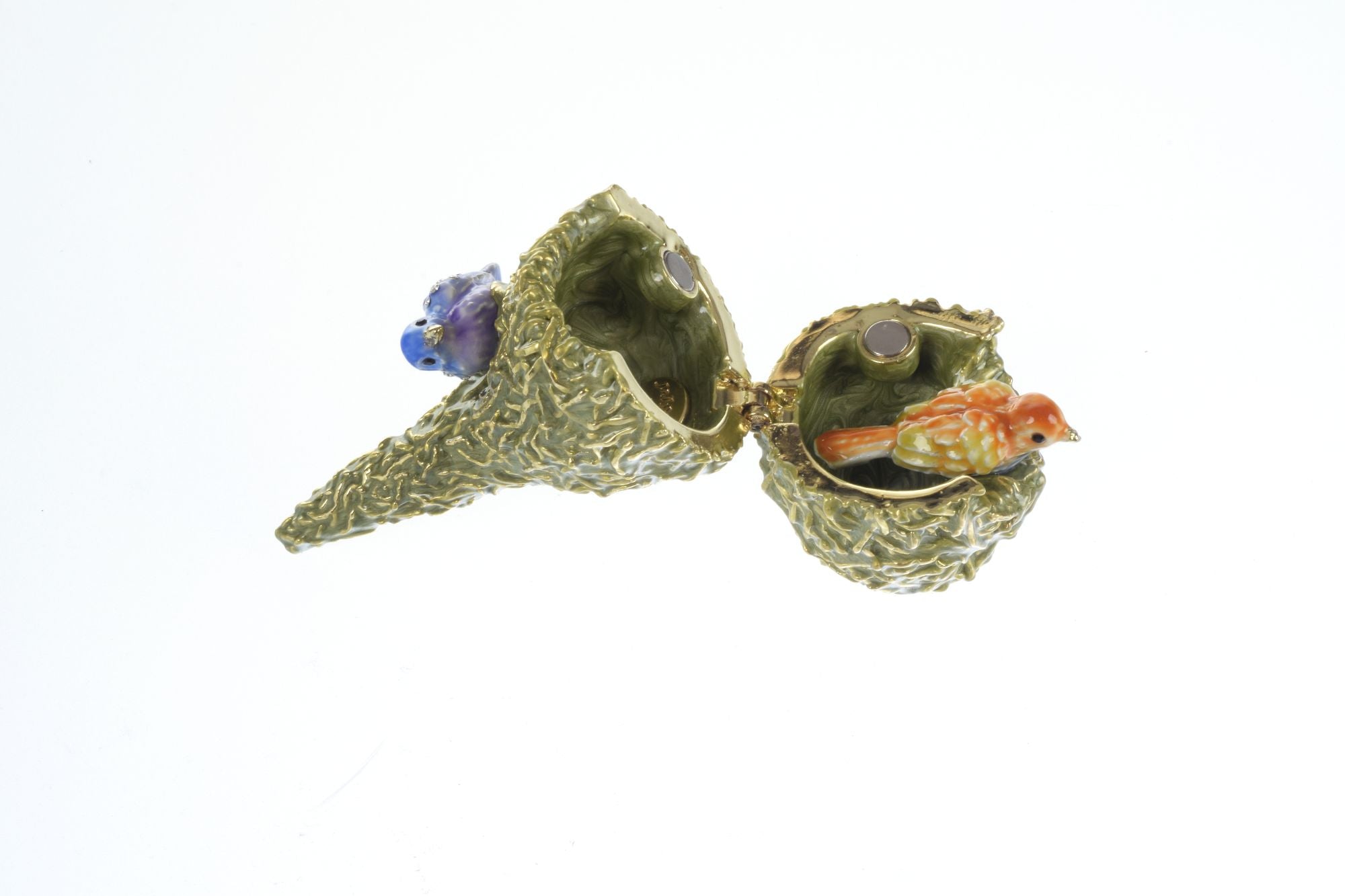 Two love Birds in a nest  Trinket Box