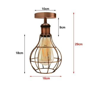 Ceiling Light Vintage wire cage Shade Modern Style Fitting Metal Flush Mount~1532