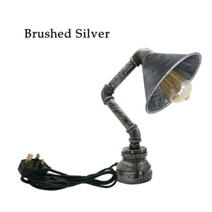 Industrial Table Lamp plug-in with switch Water Pipe Steampunk Desk Light Metal Shade lamp - 1602-9