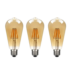 ST64 E26 8W Vintage LED Retro Light Bulb Pack 5