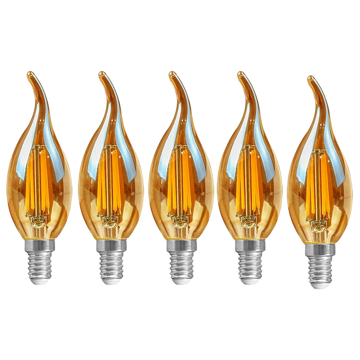 E12 4W C35 LED Candelabra Bulbs 2200K Warm White Dimmable LED Filament Bulb~1041-14