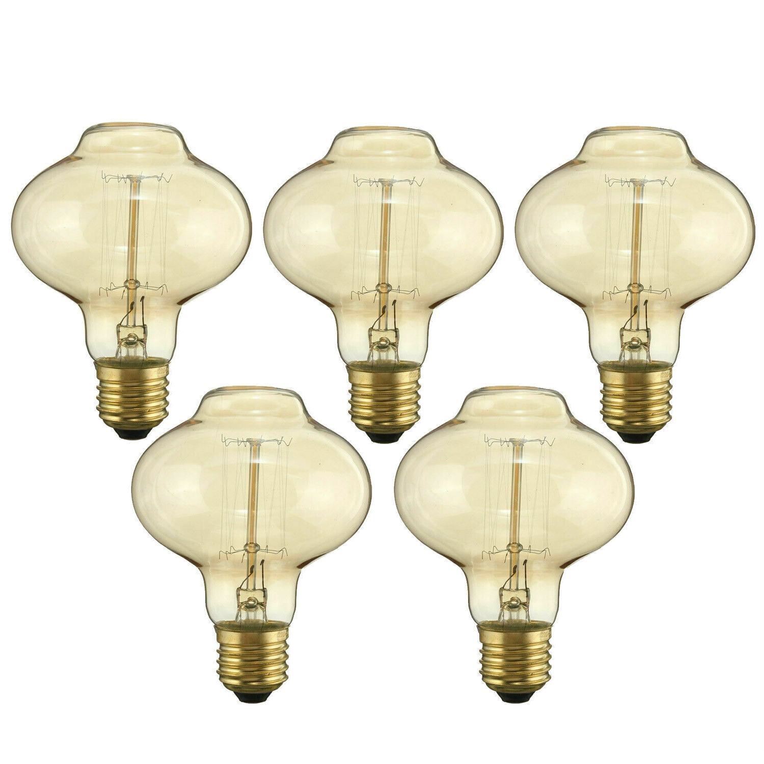 E26 MushRoom 60W Vintage Retro Industrial Filament Bulb Pack 5