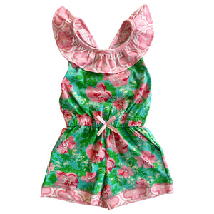 Little Big Girls Jumpsuit Shabby Chic Floral Spring Summer Romper Sizes 2/3T - 11/12