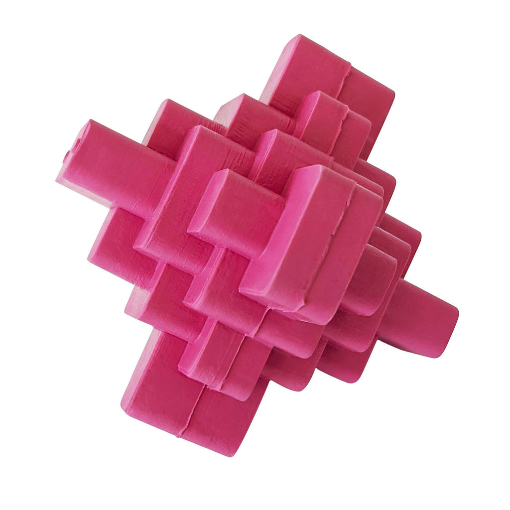 Geometric TPR Dog Chew Toy - Pink - 99fab 
