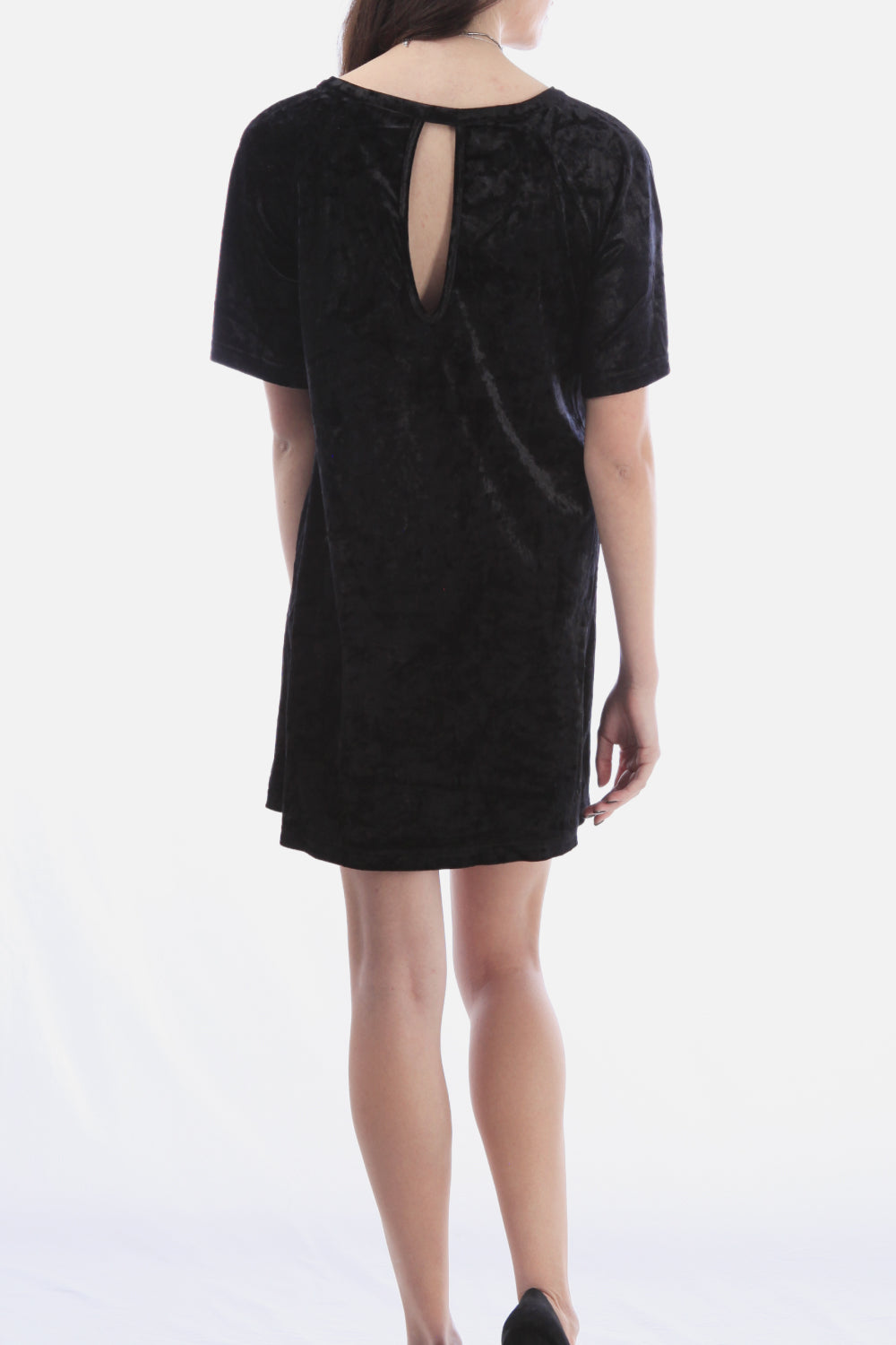 Solid Crushed Velvet Dress