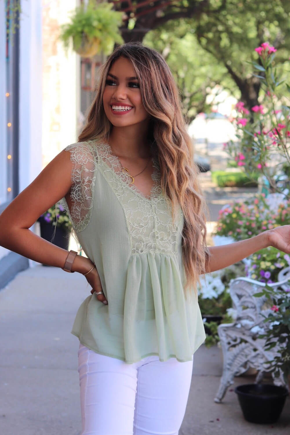 Lace Tank Top with Vest