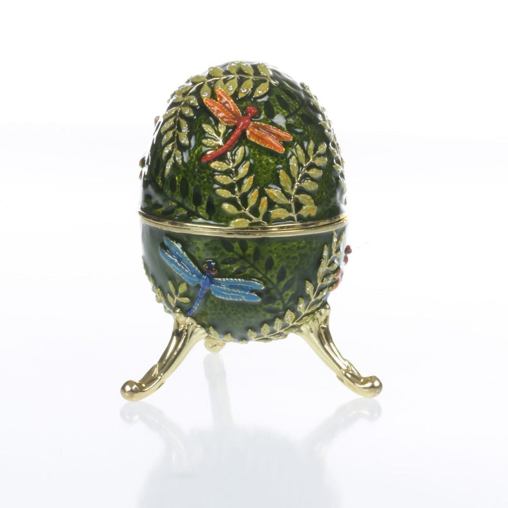 Green Egg with dragonflies Music box Playing Fur Elise by Ludwig Van Beethoven - 99fab 