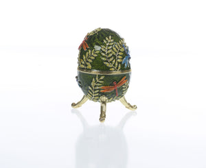 Green Egg with dragonflies Music box Playing Fur Elise by Ludwig Van Beethoven