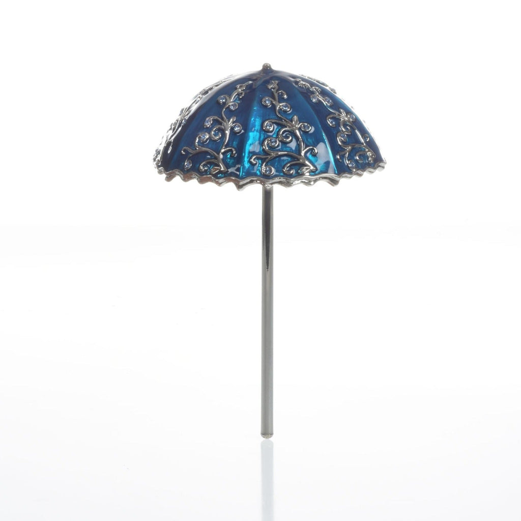 Blue Umbrella Trinket Box Handmade with Swarovski Crystals - 99fab 