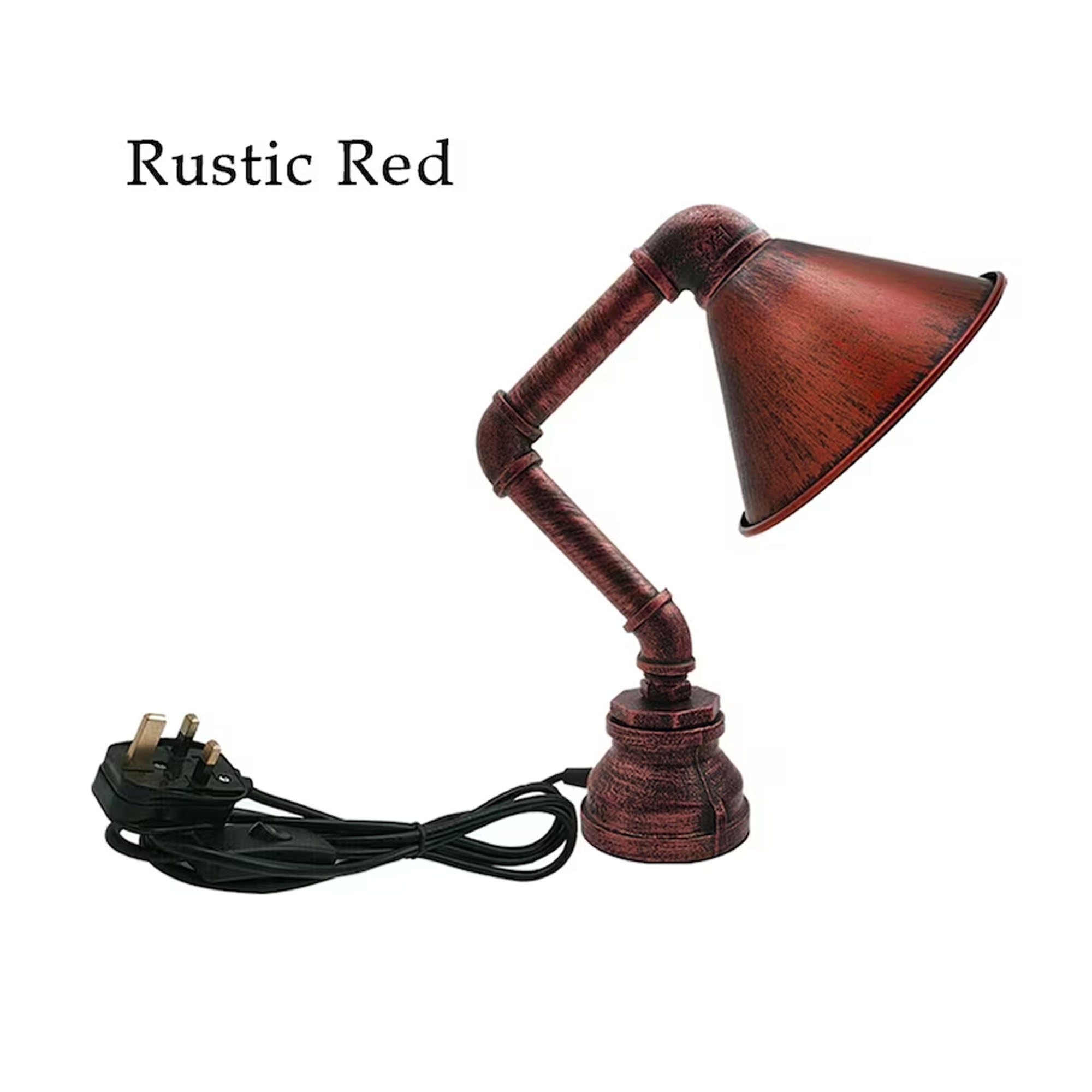 Industrial Table Lamp plug-in with switch Water Pipe Steampunk Desk Light Metal Shade lamp - 1602-8