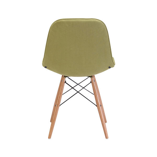 18.7" X 21.7" X 31.9" Green Velour Polyblend Wood Dining Chair