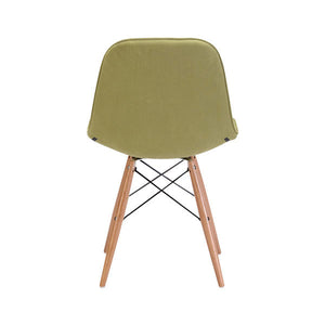 18.7" X 21.7" X 31.9" Green Velour Polyblend Wood Dining Chair