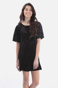 Solid Crushed Velvet Dress