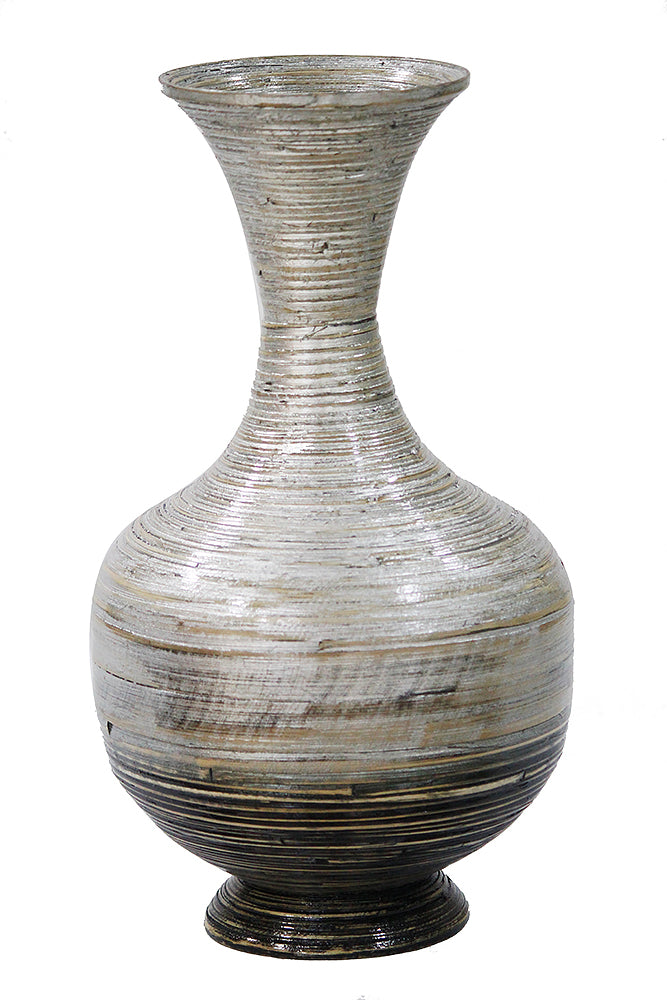 Zoe Distressed Natural to dark with coconut Shell Spun Bamboo Vase
