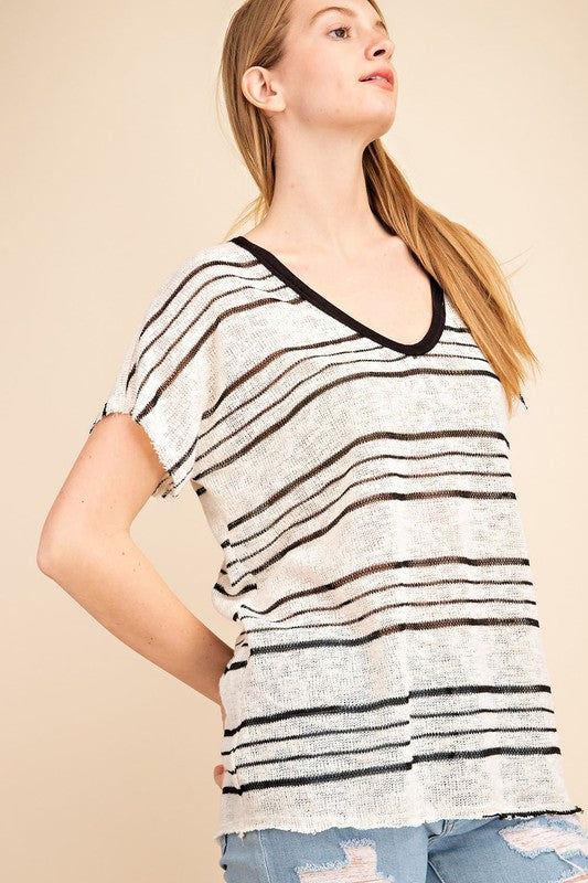 Striped Knit Tee