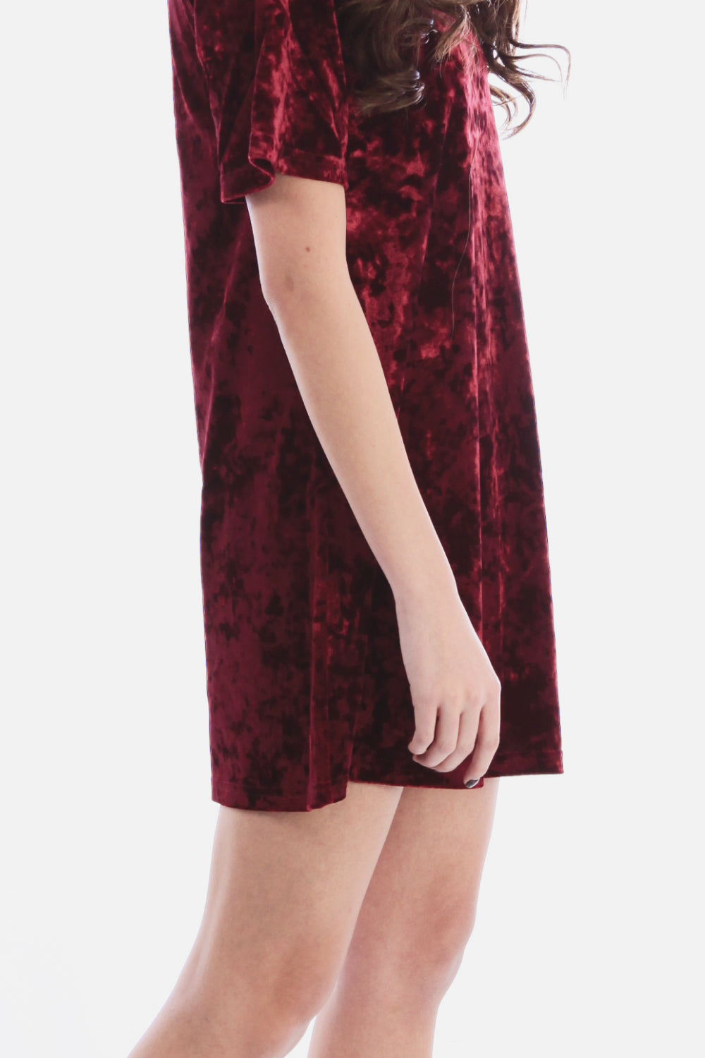 Solid Crushed Velvet Dress