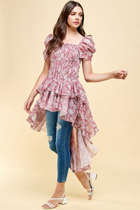 Tiered Hem Hi-Lo Dress