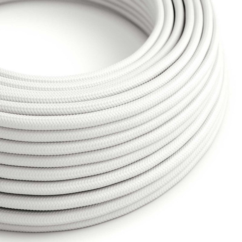 3-Core Electric Round Cable with White Color fabric finish~1354-3