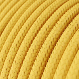 18 Gauge 3 Conductor Round Cloth Covered Wire Braided Light Cord Yellow~1201-1