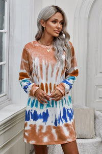 Tie Dye Long Sleeve Sweatshirt Dress