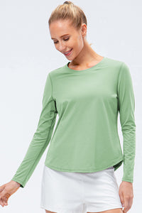 Curved Hem Long Sleeve Athletic Top