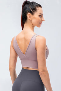 Reversible Cropped Surplice Yoga Tank