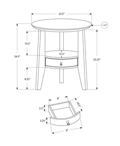 23.5" x 23.5" x 24" Cappuccino 1 Drawer Accent Table