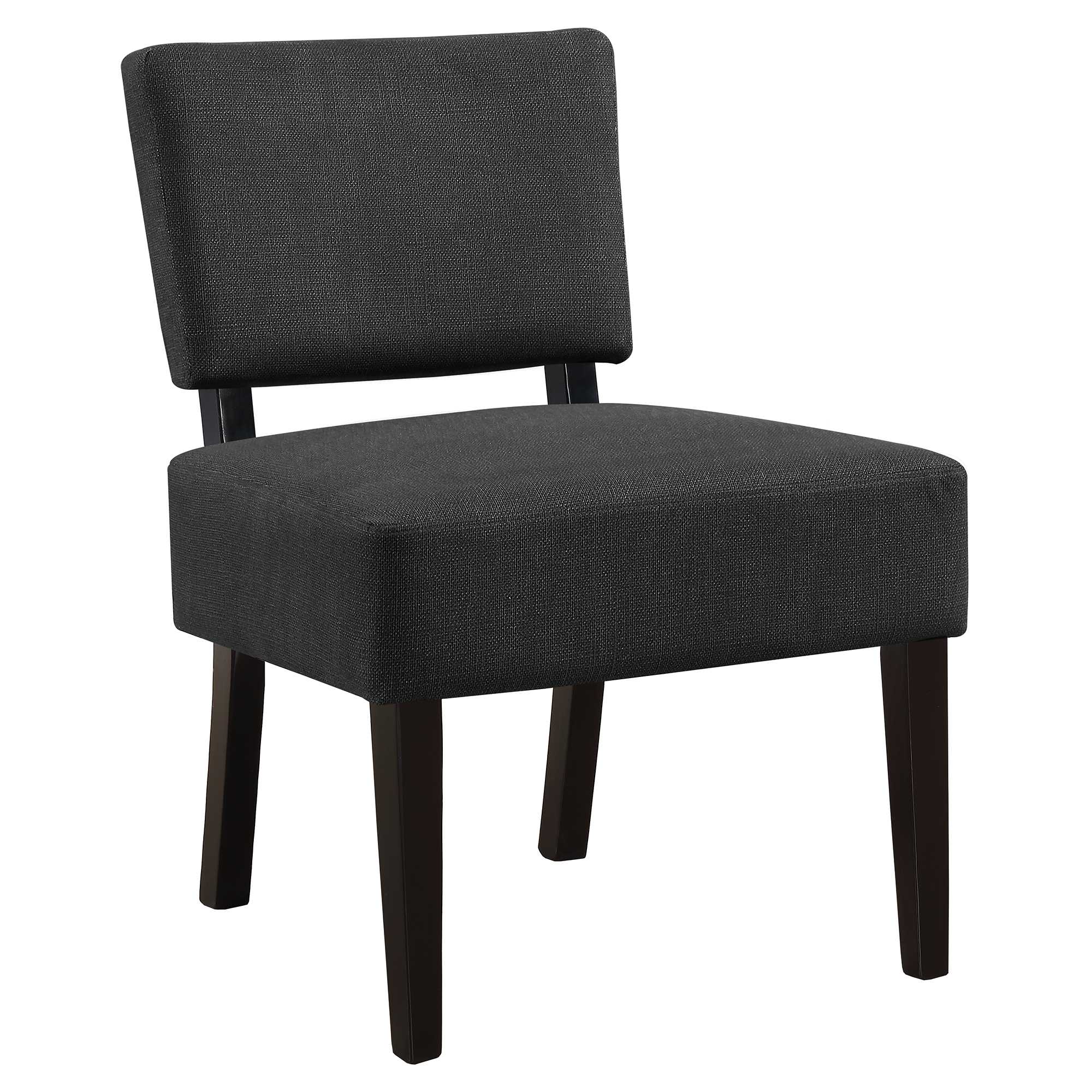 32" Dark Grey Accent Chair with Solid Wood Frame