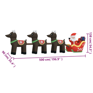 vidaXL Christmas Inflatable Santa and Reindeer Decoration LED 54.3"-17