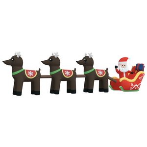 vidaXL Christmas Inflatable Santa and Reindeer Decoration LED 54.3"-11