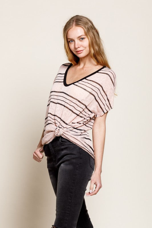 Striped Knit Tee