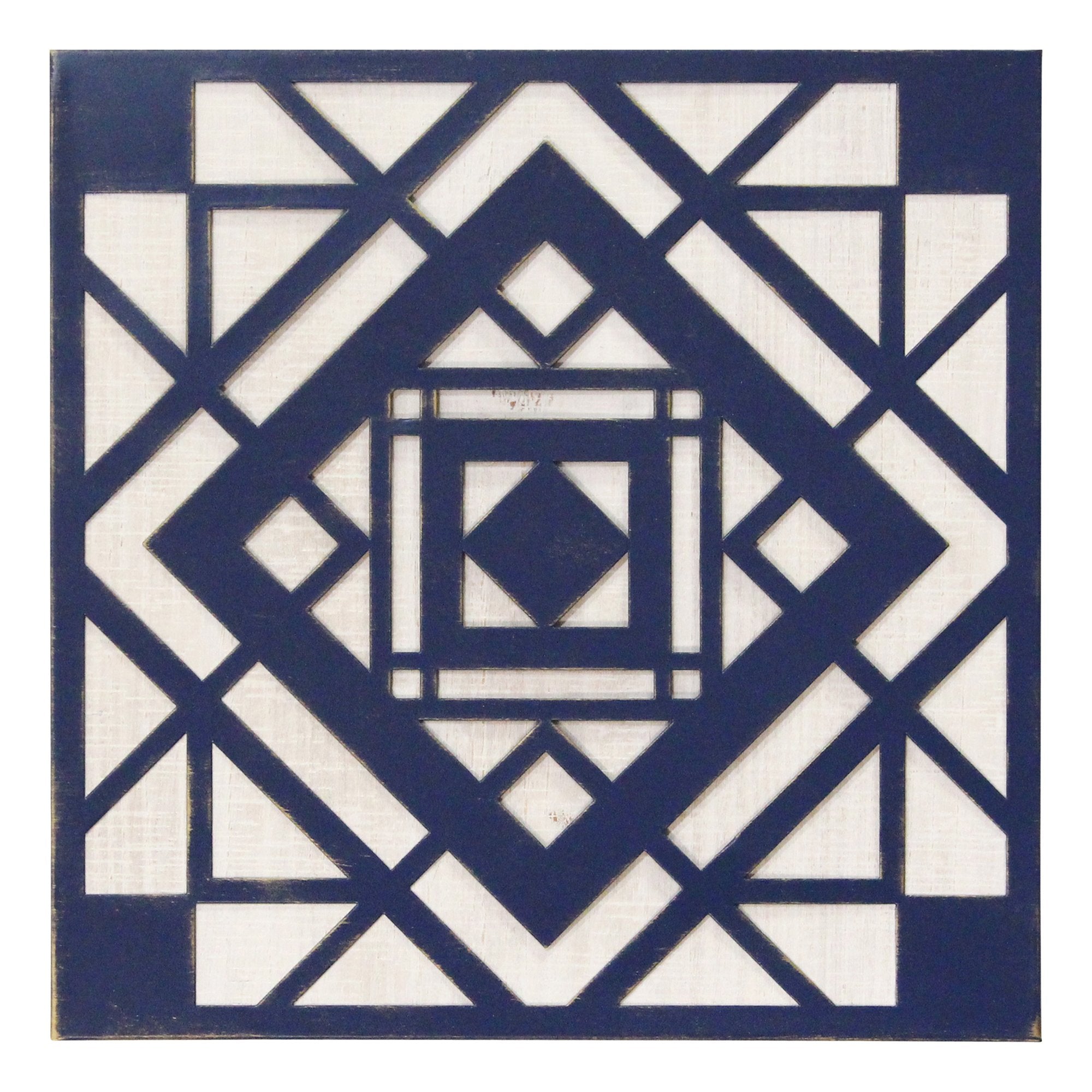 Blue Aztec Metal and Wood Wall Decor