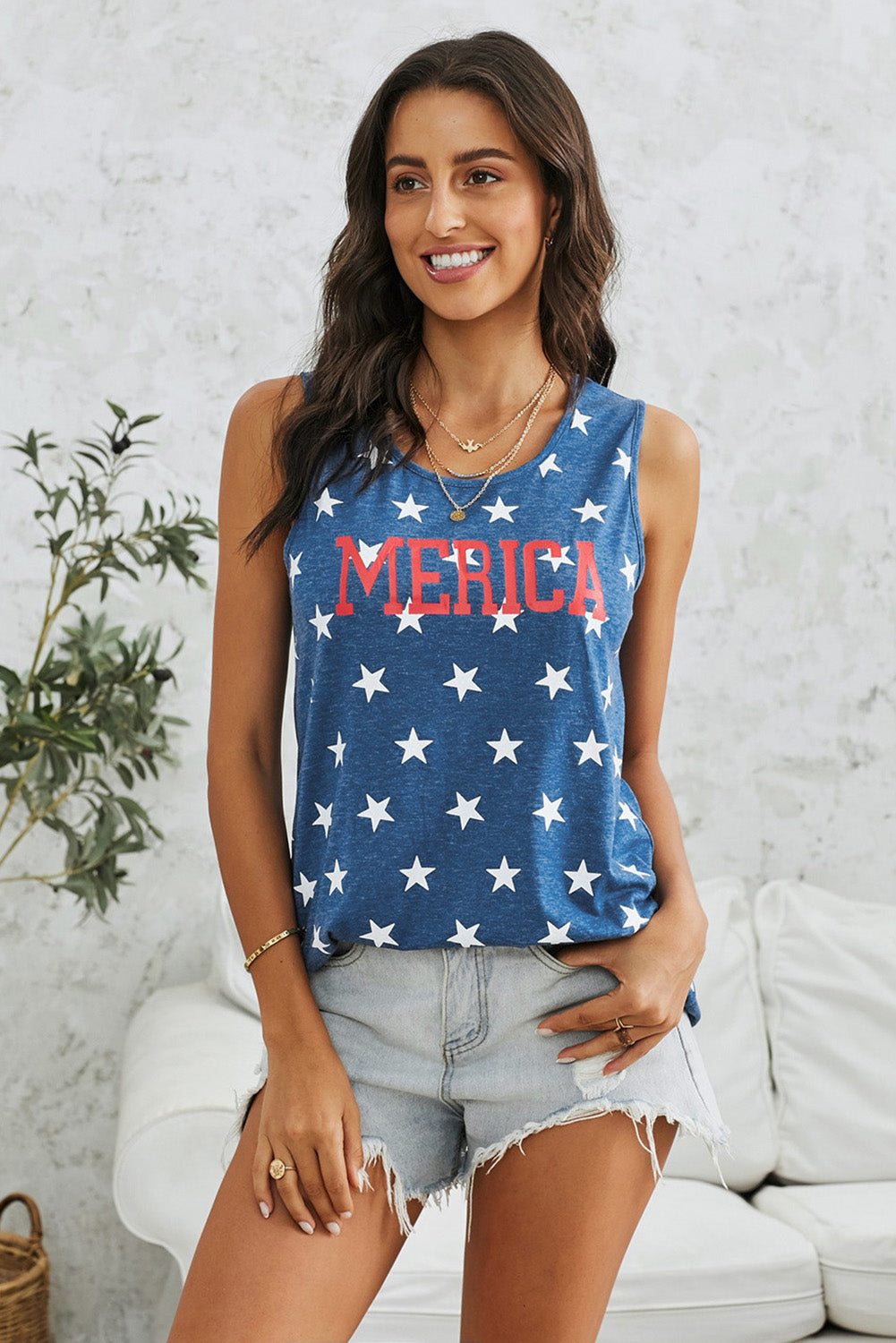 Star Merica Printed Tank - 99fab 