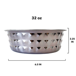 Designer Textured Stainless Steel Dog Bowl - Black Pearl