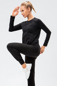 Curved Hem Long Sleeve Athletic Top