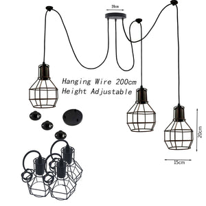 Spider Light Industrial Pendant Light Cage E26 Vintage Chandelier~1562-7