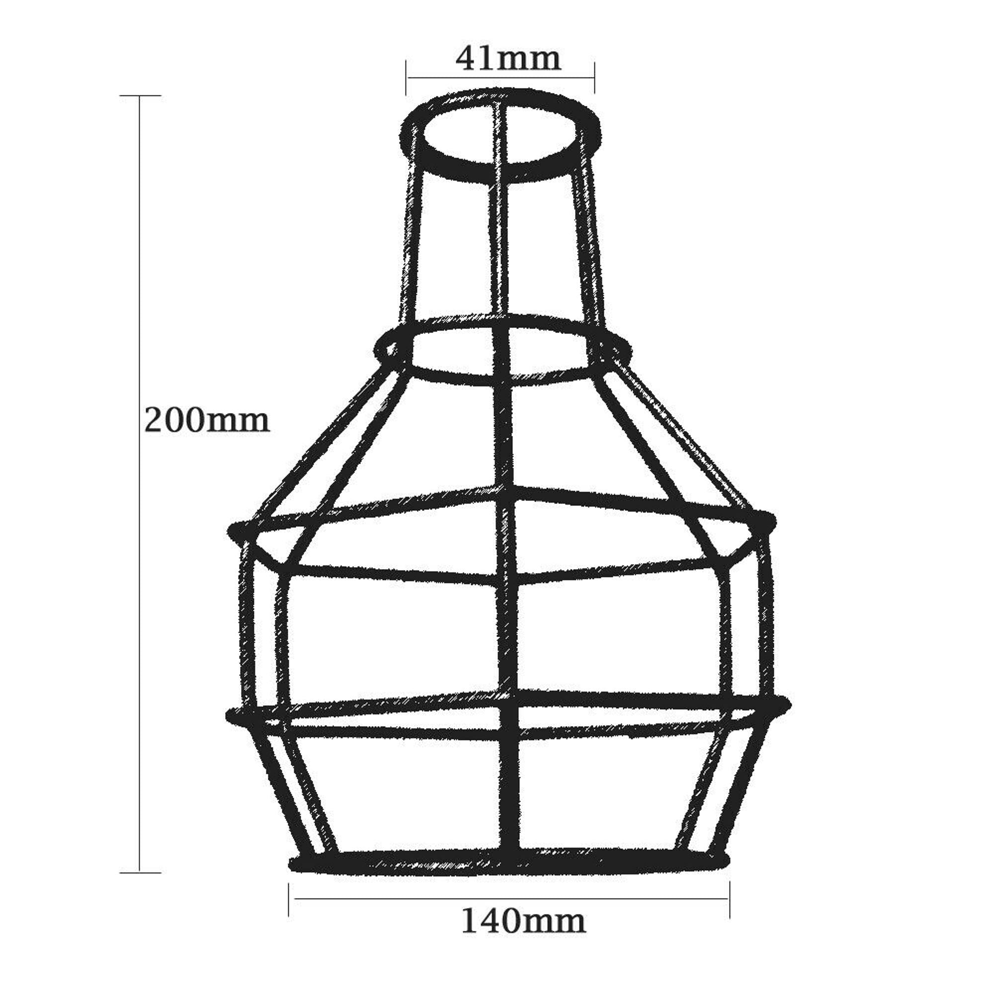 2m Pendant Lamp holder with Nest Cage - Black