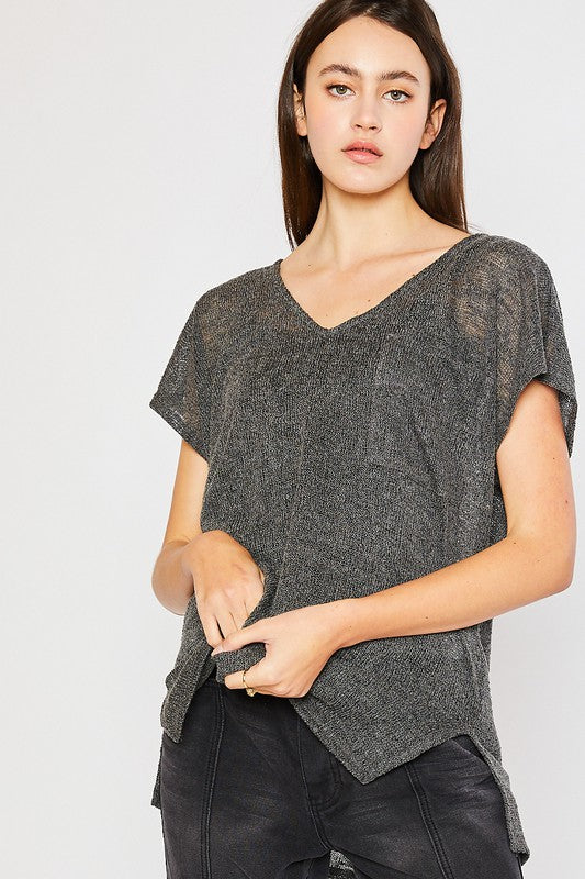 Front Pocket Dolman Sleeve Top