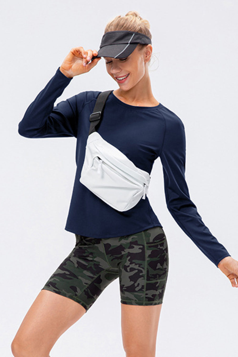 Raglan Sleeve Round Neck Athletic Top