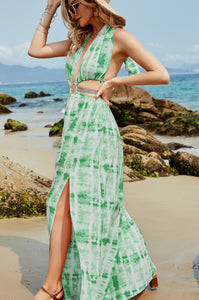 Tie Die Keyhole Maxi Dress