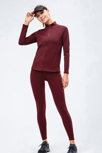 Zip Up Mock Neck Athletic Top