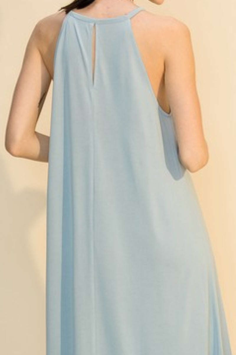 Scoop Bottom Dress with Back Keyhole