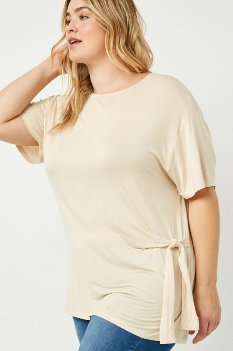 Side Ribbon Tie T-Shirt - 99fab 