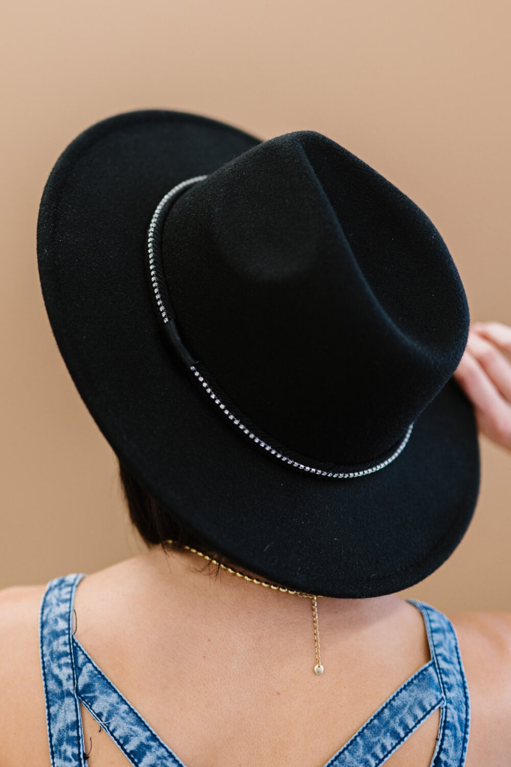 Fame Make an Entrance Rhinestone Strap Fedora - 99fab 