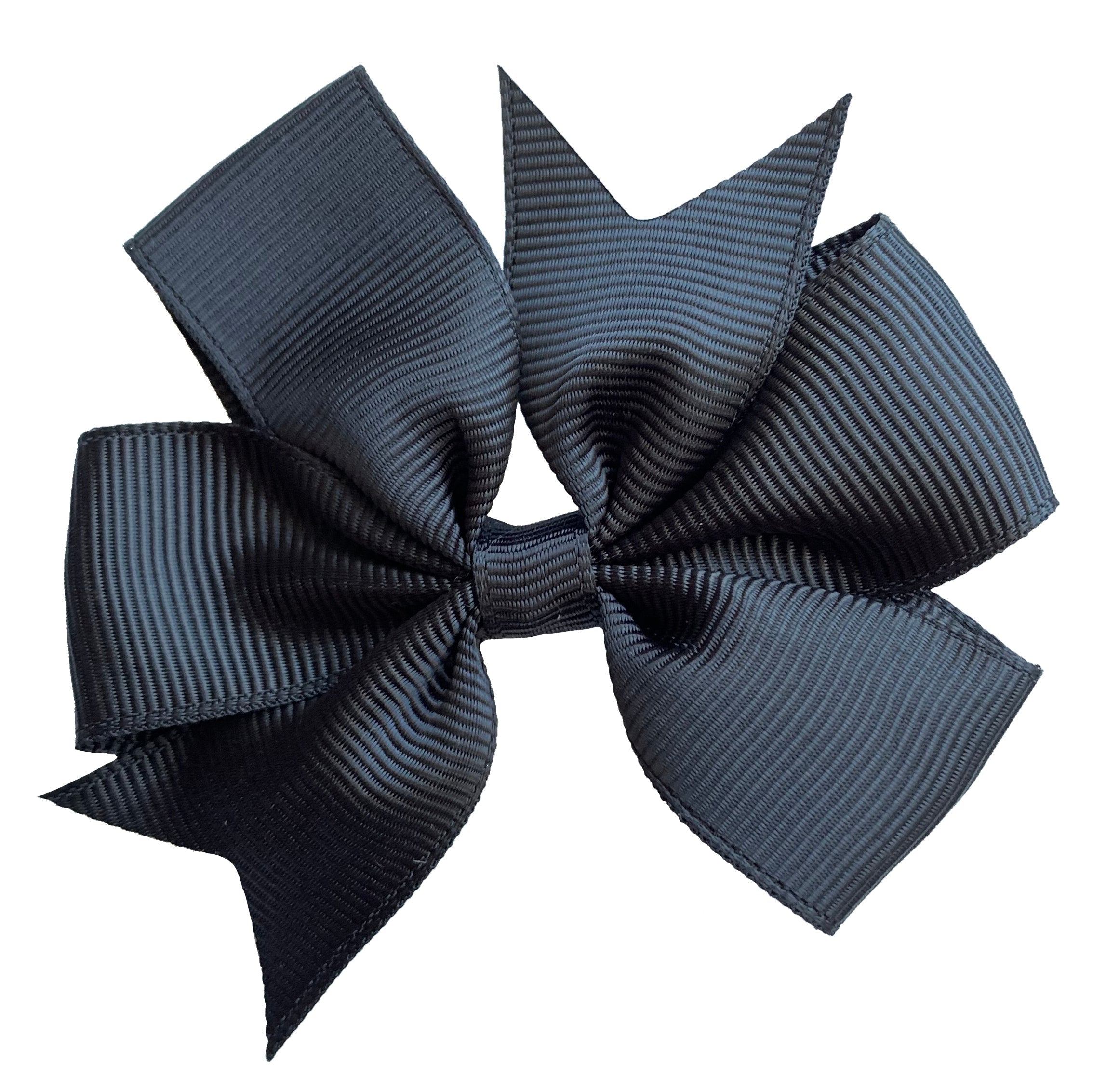 Set of 3- Black 3" Ribbon Bow Clips